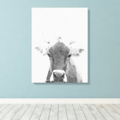 Toile Portrait animal de vache noir et blanc (Insitu (Plancher de Bois))