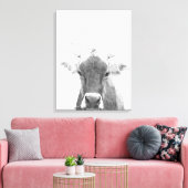 Toile Portrait animal de vache noir et blanc (Insitu(Salon))