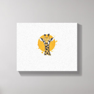 Toile Portrait Animalier Abstrait Girafe Soleil Jaune