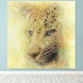 Toile  Portrait aquarelle de léopard africain  (Insitu (Plancher de Bois))