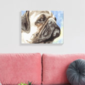 Toile Portrait aquarelle de Pug (Insitu(Salon))