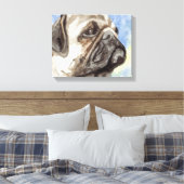 Toile Portrait aquarelle de Pug (Insitu(Chambre))