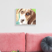 Toile portrait Beagle aquarelle (Insitu(Salon))