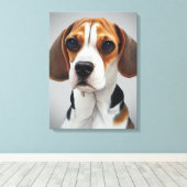 Toile Portrait beagle Gouache Art (Insitu (Plancher de Bois))