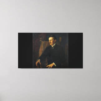 Toile Portrait bleu de Nikola Tesla