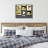 Toile portrait chien animal photo collage monogramme sur (Insitu(Chambre))