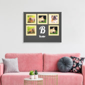 Toile portrait chien animal photo collage monogramme sur (Insitu(Salon))