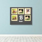 Toile portrait chien animal photo collage monogramme sur (Insitu (Plancher de Bois))