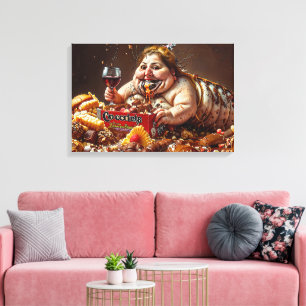 Toile Portrait coloré "Queen of Gluttonous Decay"