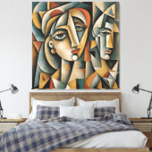 Toile Portrait Cubiste Art Imprimer Picasso Braque Inspi (Insitu(Chambre))