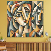 Toile Portrait Cubiste Art Imprimer Picasso Braque Inspi (Insitu(Salon))