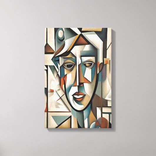 Toile Portrait Cubiste moderne Abstrait Mur Art Canvas (Recto)