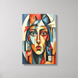 Toile Portrait Cubiste Moderne Géométrique