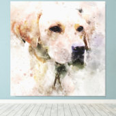 Toile Portrait d'aquarelle de chien de Labrador Retrieve (Insitu (Plancher de Bois))