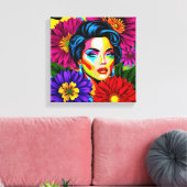 Toile Portrait d'art pop (Insitu(Salon))