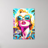 Toile Portrait d'art pop gras d'une femme glamour (Recto)