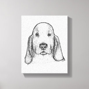 Toile Portrait de Basset Hound dessiné à la main sur toi