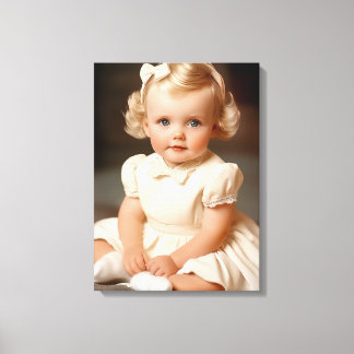 Toile Portrait de bébé fille des années 1950