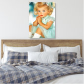 Toile Portrait de bébé fille des années 1950 (Insitu(Chambre))