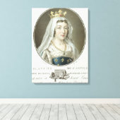 Toile Portrait de Blanche de Castille (1185-1252) engrav (Insitu (Plancher de Bois))