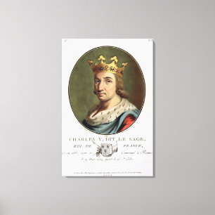 Toile Portrait de Charles V, appelé "" le roi sage de F