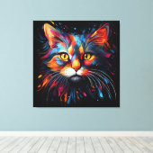 Toile Portrait de chat contemporain unique (Insitu (Plancher de Bois))