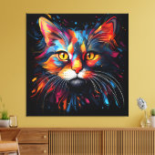 Toile Portrait de chat contemporain unique (Insitu(Salon))