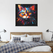 Toile Portrait de chat contemporain unique (Insitu(Chambre))