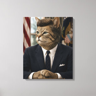 Toile Portrait de chat JFK Art de chat présidentiel dr
