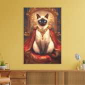 Toile Portrait de chat majestueux Royal Siamese (Insitu(Salon))