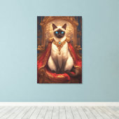 Toile Portrait de chat majestueux Royal Siamese (Insitu (Plancher de Bois))