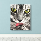 Toile Portrait de chat mignon. Personnaliser l'impressio (Insitu (Plancher de Bois))