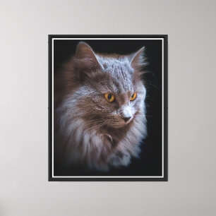 Toile Portrait de chat Nebelung à poil long Blue Russe