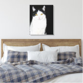 Toile Portrait de chat noir et blanc (Insitu(Chambre))