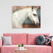 Toile Portrait de Cheval Andalou Gris Dappé (Insitu(Salon))