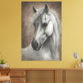 Toile Portrait de cheval blanc peint à la main (Insitu(Salon))