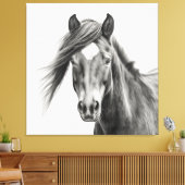 Toile Portrait de cheval : Cheval Monochrome À Peau (Insitu(Salon))