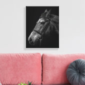 Toile Portrait de cheval en noir (Insitu(Salon))