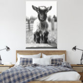 Toile Portrait de chèvre de bébé monochromatique fascina (Insitu(Chambre))