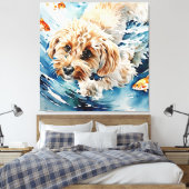Toile Portrait de chien à l'aquarelle (Insitu(Chambre))