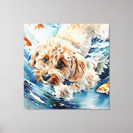 Toile Portrait de chien à l'aquarelle (Recto)