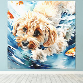 Toile Portrait de chien à l'aquarelle (Insitu (Plancher de Bois))