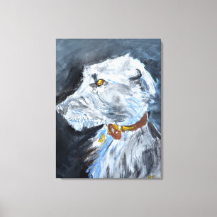 Toile Portrait de chien Bedlington Whippet