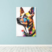 Toile Portrait de chien personnalisé (Insitu (Plancher de Bois))