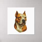 Toile Portrait de chien Pitbull (Recto)