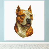 Toile Portrait de chien Pitbull (Insitu (Plancher de Bois))