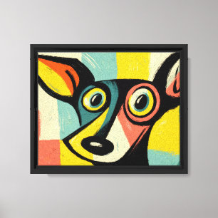 Toile Portrait de chien Pop Art coloré