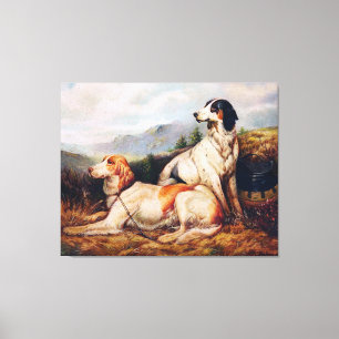 Toile Portrait de chiens de chasse vintages