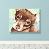Toile Portrait de Chihuahua (Insitu (Plancher de Bois))