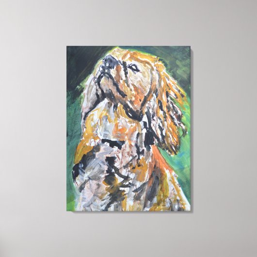 Toile Portrait de Cocker Spaniel Doré (Recto)